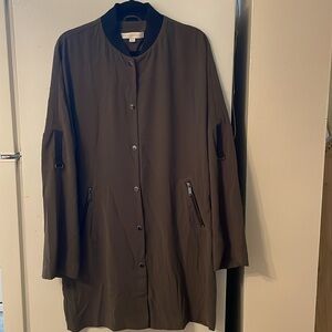 Oversized New York & Company Military Green Trench Duster Top Small